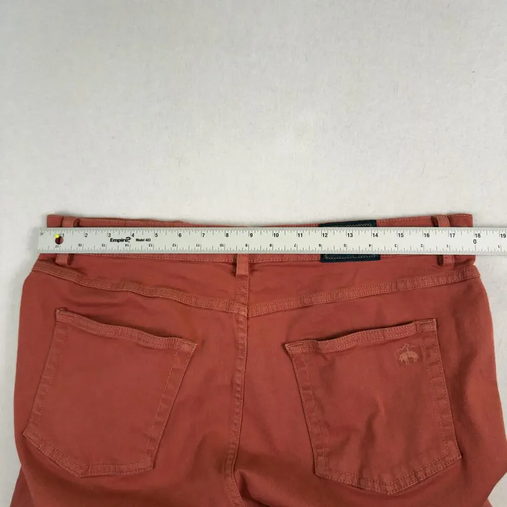 BROOKS BROTHERS Slim Fit Jeans Stretch Denim Brick Red Logo Pocket Fits 36x31